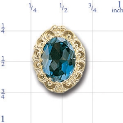 B584 14K BLUE TOPAZ SLIDE 
